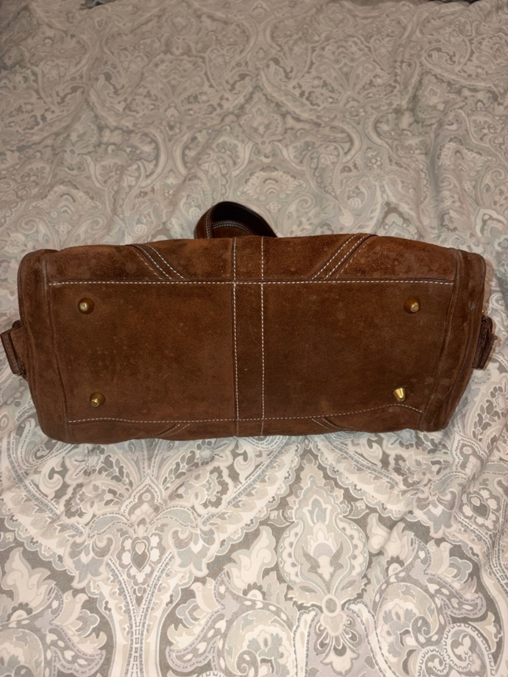 Vintage Coach Mia Soho Chocolate Brown Suede Buckle Satchel - Picture 5 of 14
